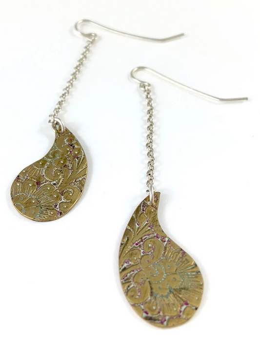 Brass Teardrop Earrings