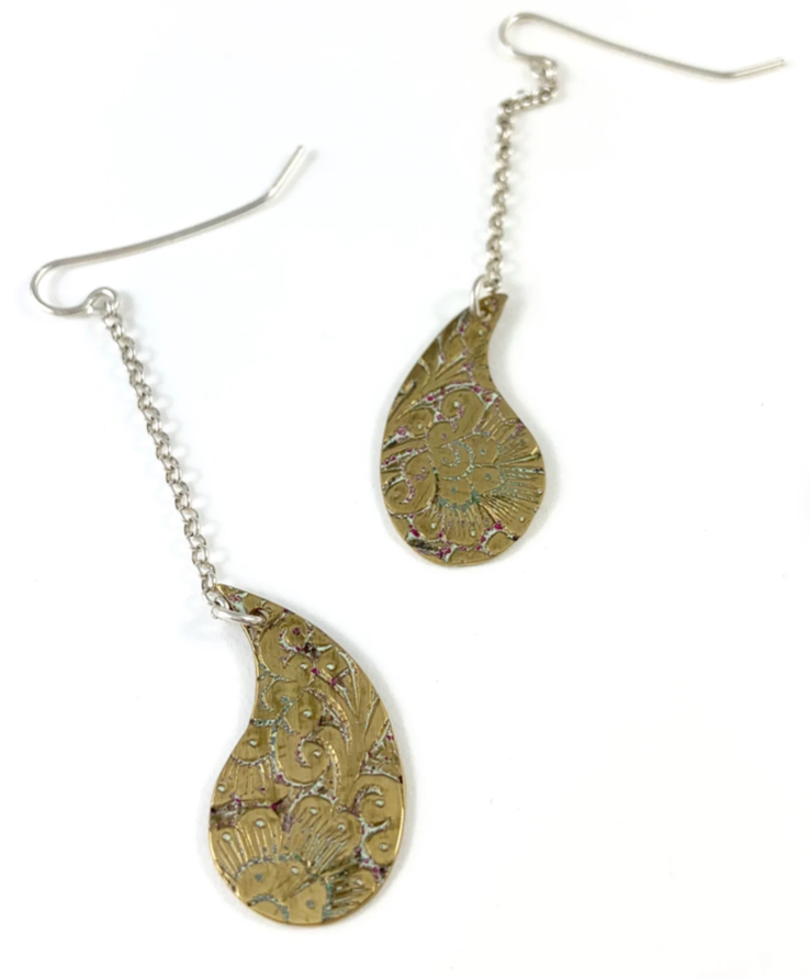 Brass Teardrop Earrings