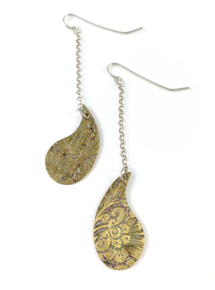 Brass Teardrop Earrings