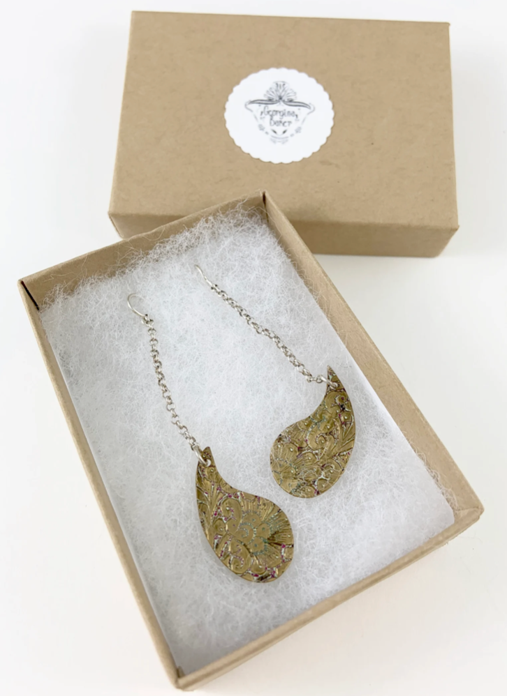 Brass Teardrop Earrings