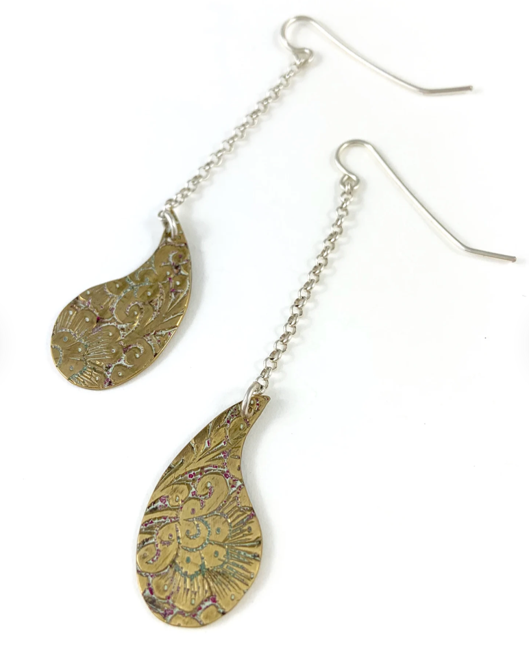 Brass Teardrop Earrings