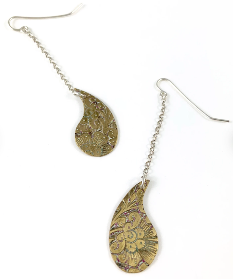 Brass Teardrop Earrings