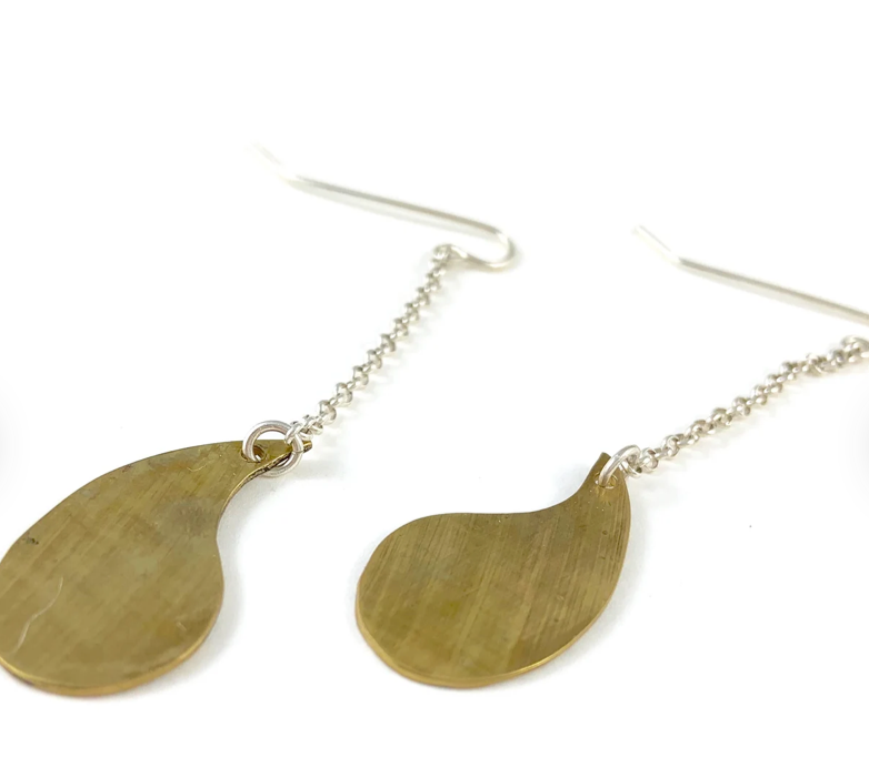 Brass Teardrop Earrings