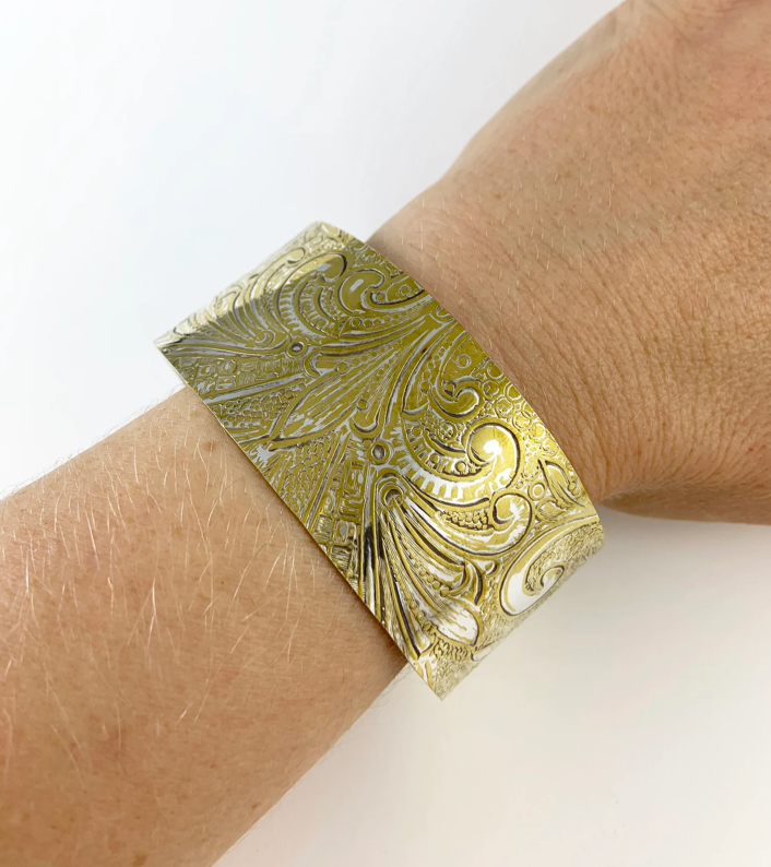 Silver and Brass Cuff Bracelet