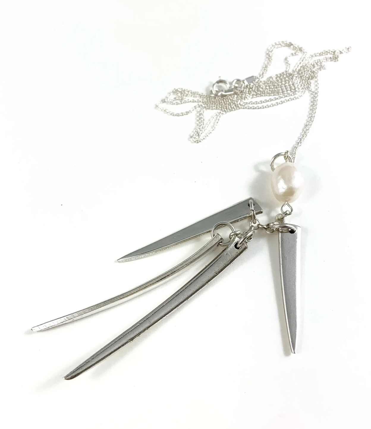 Fork Tine and Pearl Charm Necklace