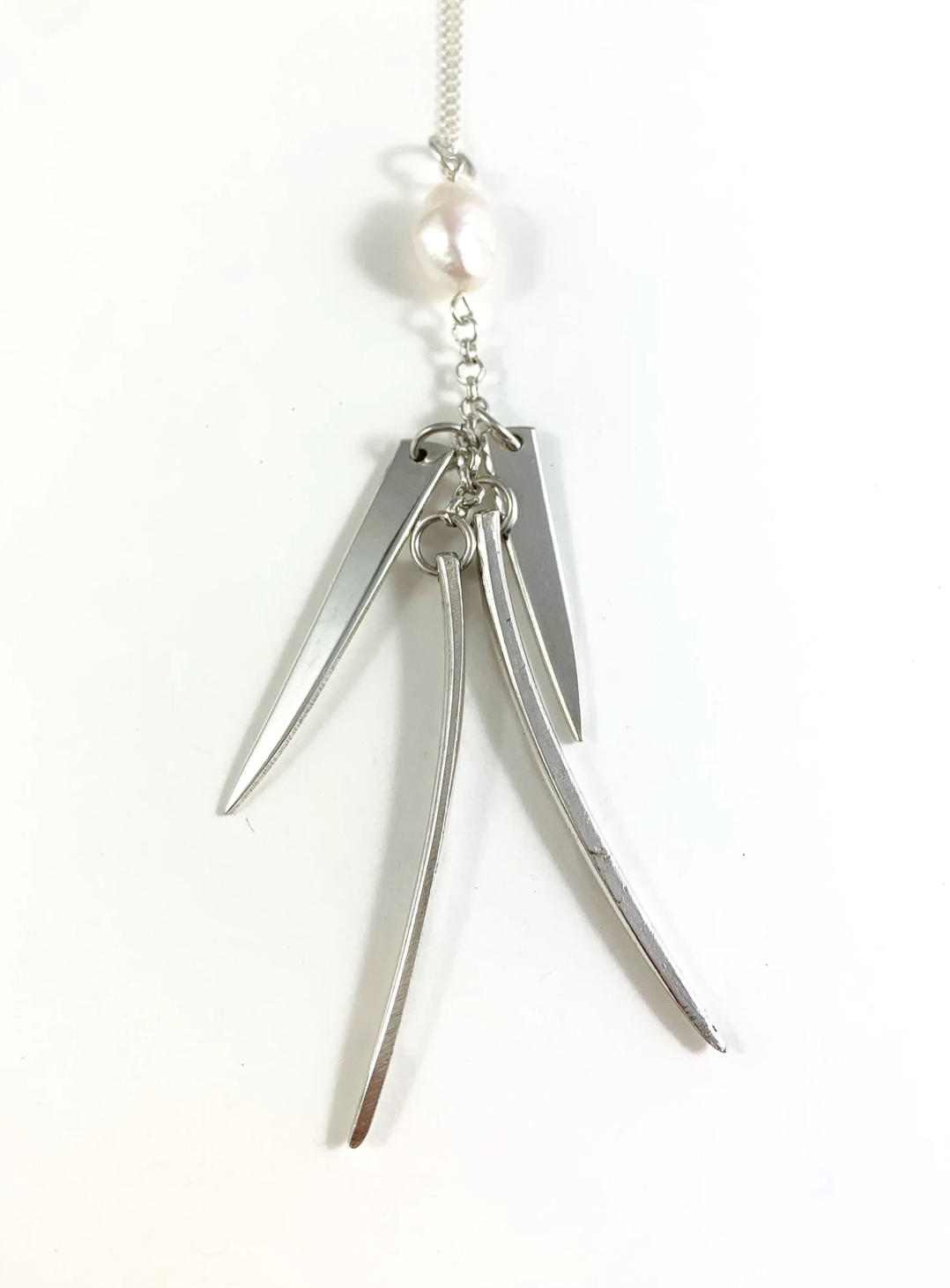 Fork Tine and Pearl Charm Necklace