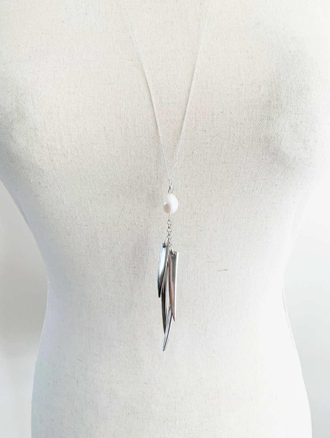 Fork Tine and Pearl Charm Necklace