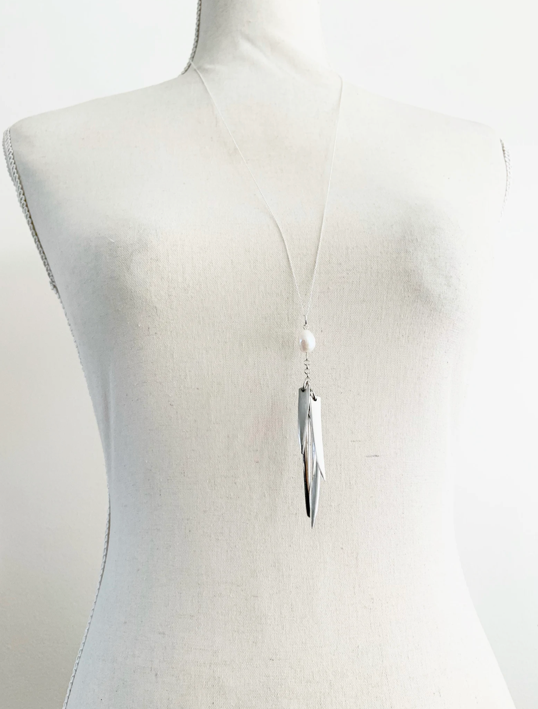 Fork Tine and Pearl Charm Necklace