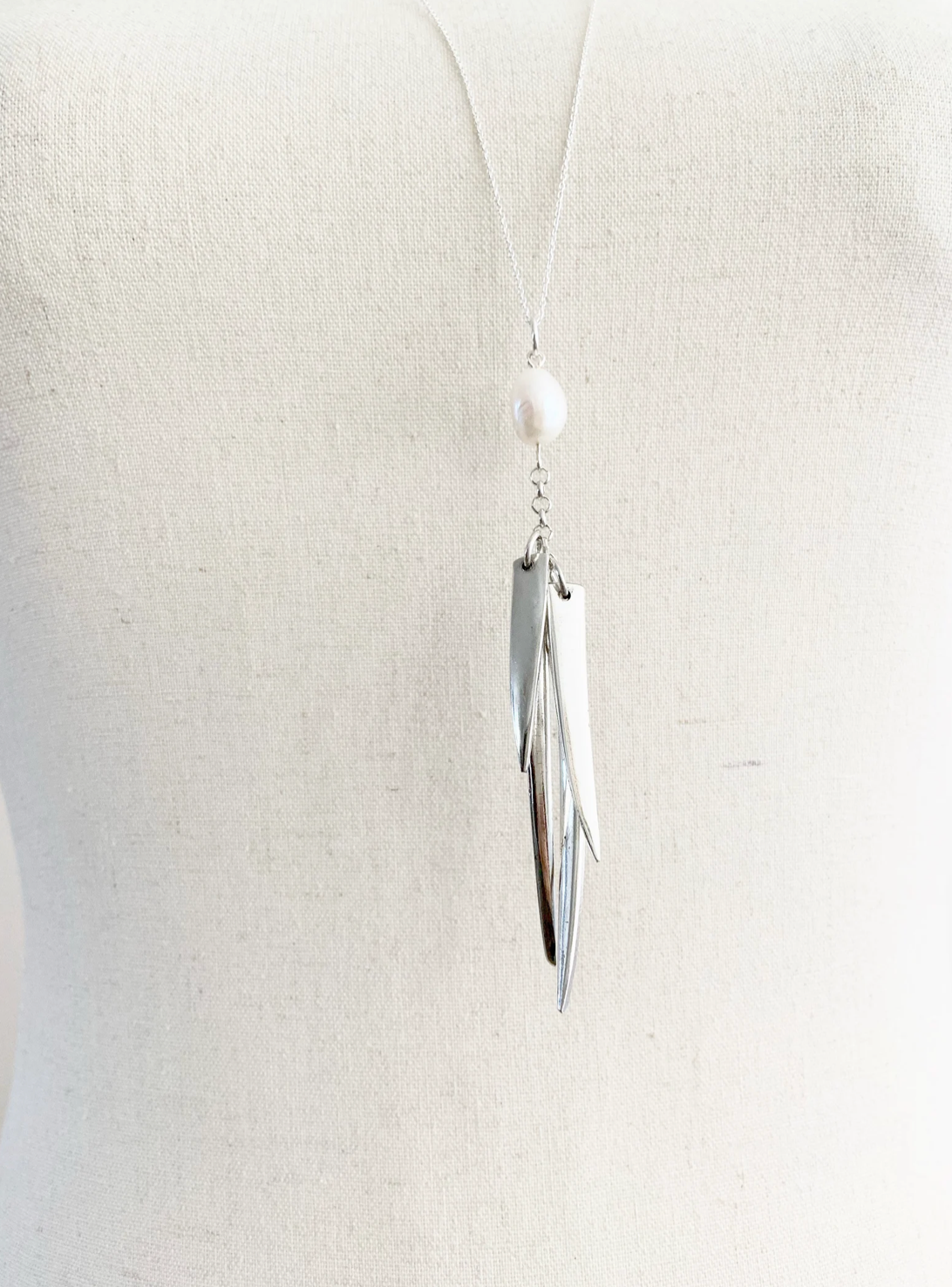 Fork Tine and Pearl Charm Necklace