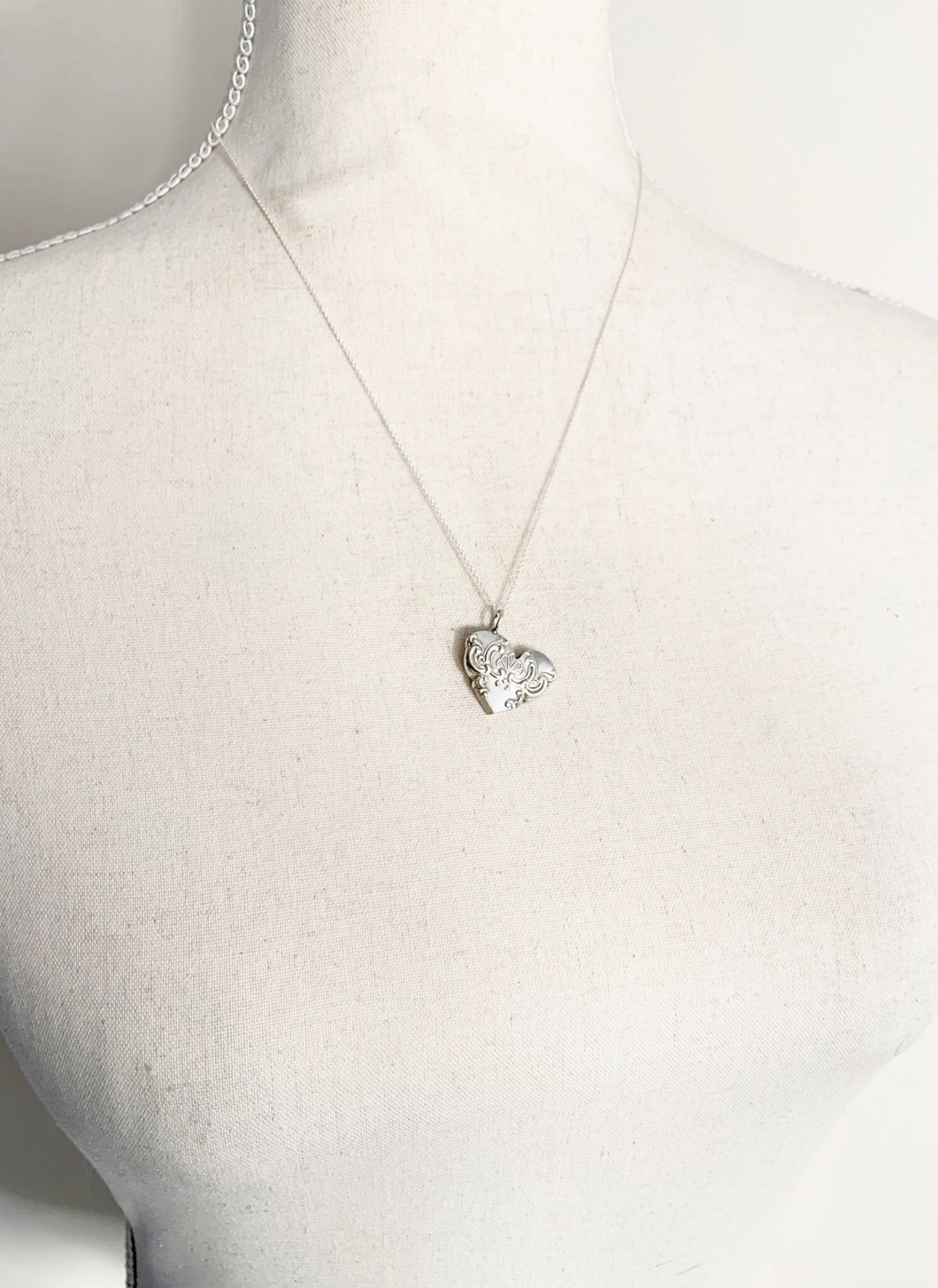 Silver Spoon Heart Charm Necklace