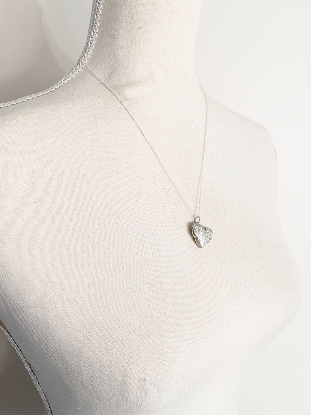 Silver Spoon Heart Charm Necklace