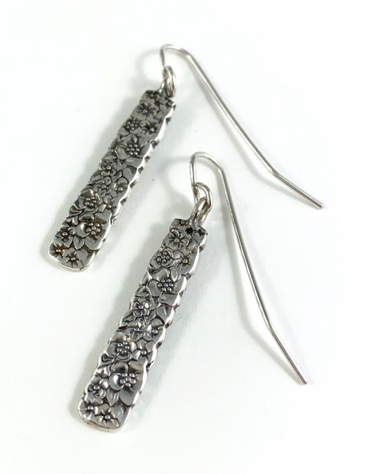 Silver Spoon Flower Earrings