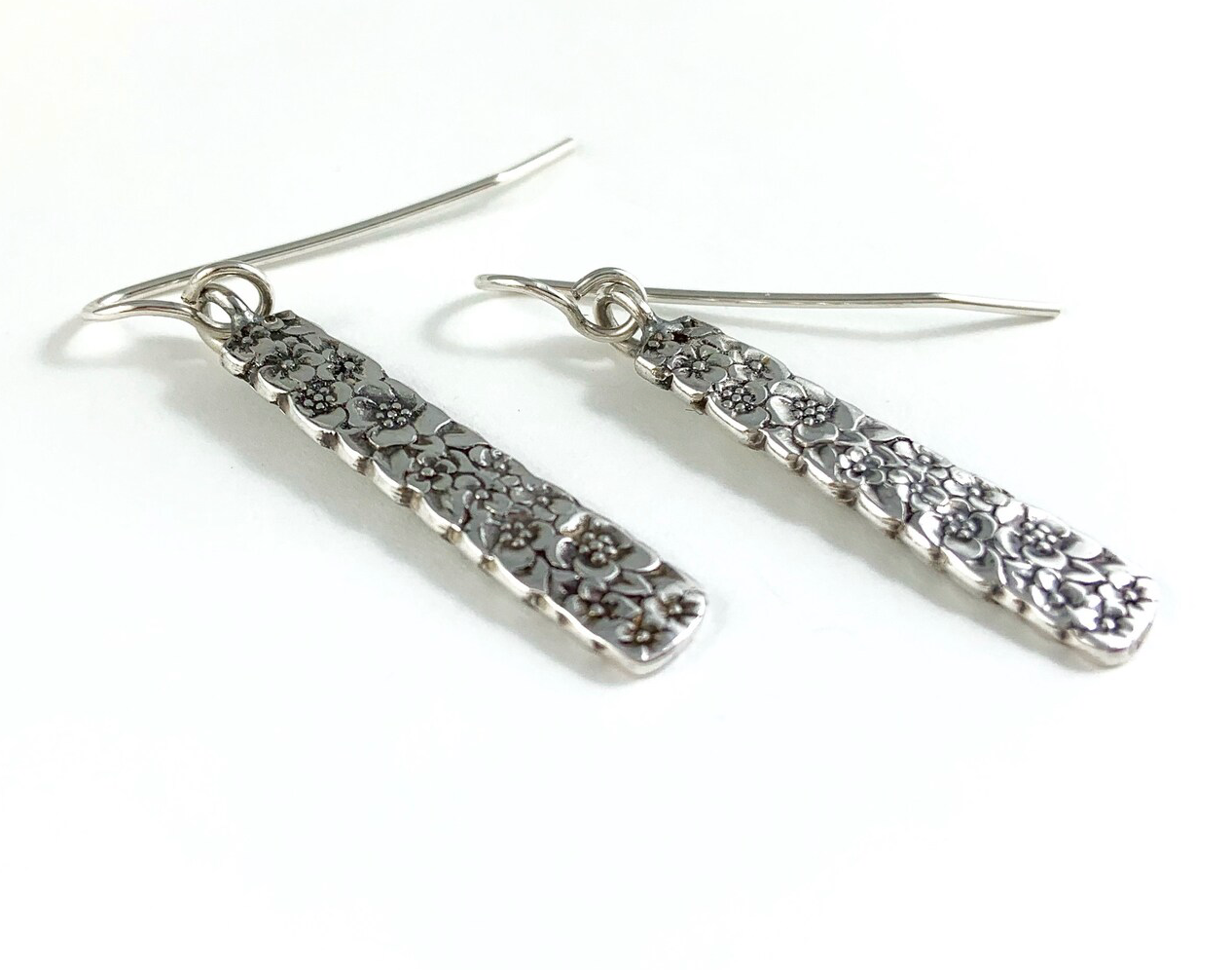 Silver Spoon Flower Earrings