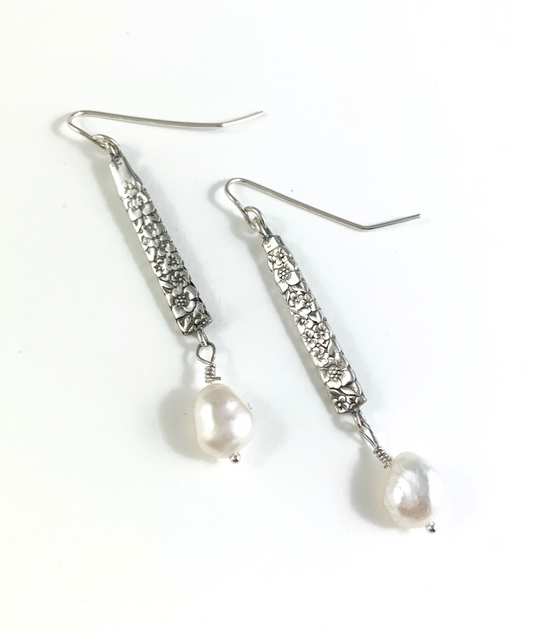 Silver Spoon Flower Earrings