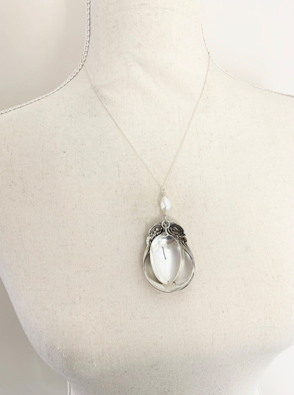 Silver Spoon Heart Charm Necklace
