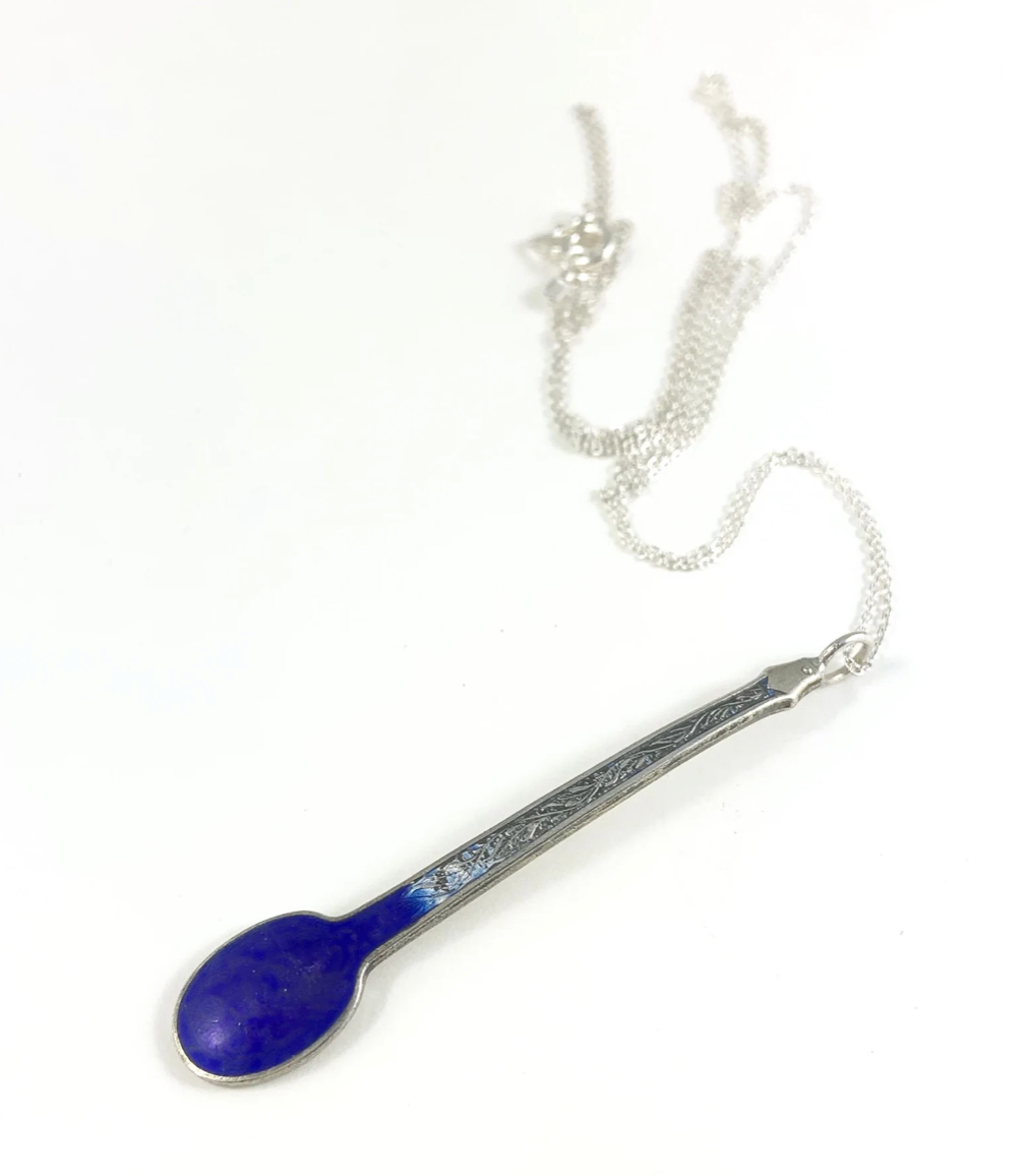 Antique Enamelled Spoon Necklace