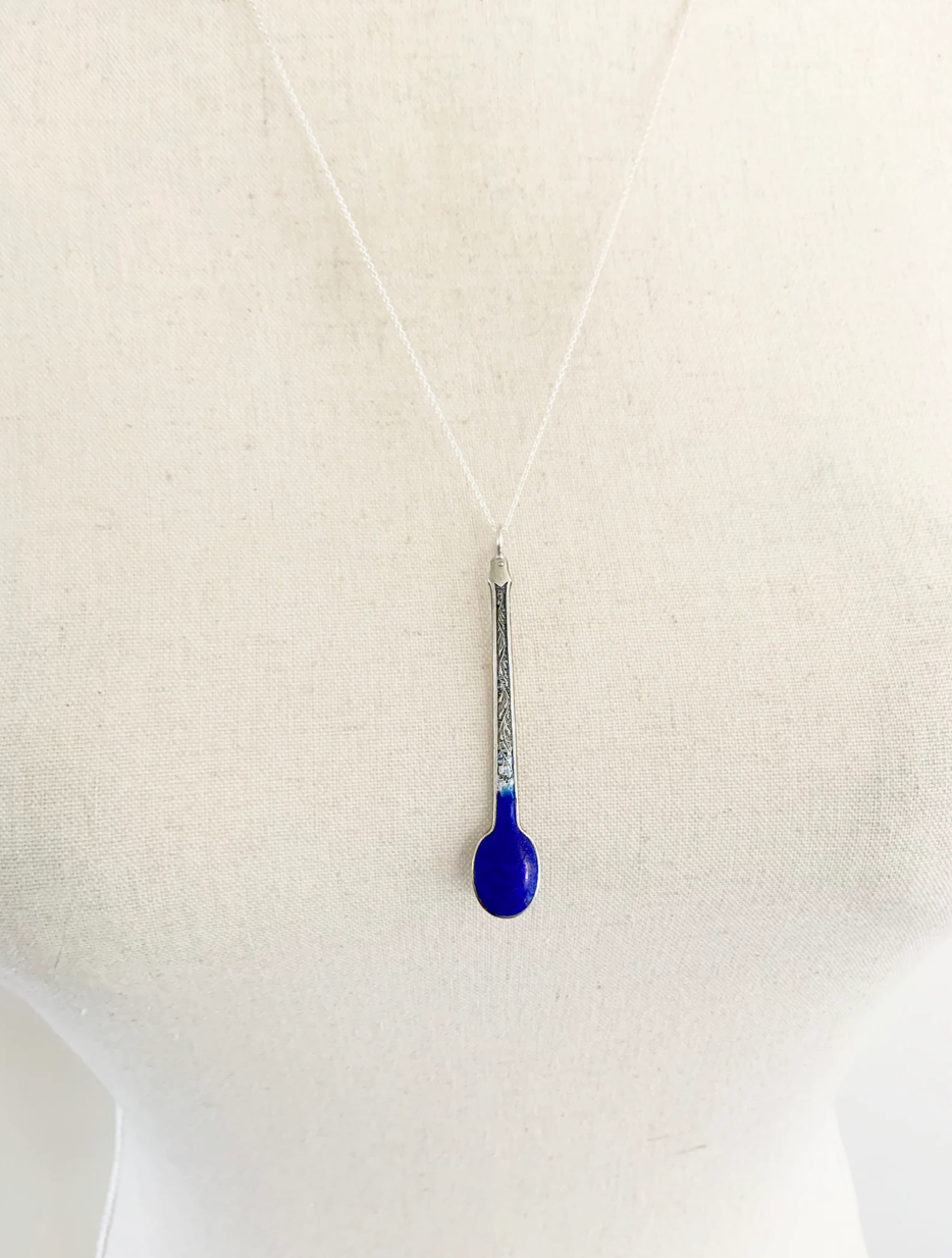 Antique Enamelled Spoon Necklace